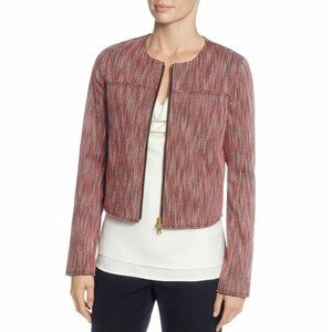 Tahari T 4 Melon Pink Tweed Jacket NWT CL69
